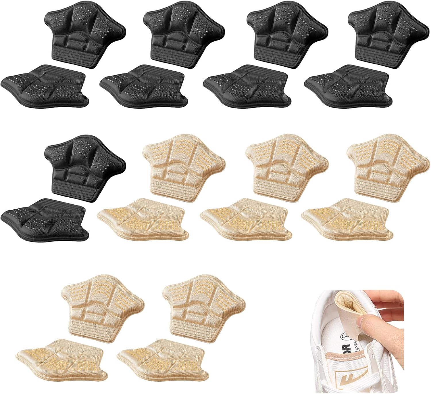 10 Pairs Heel Cushion Inserts, Leather Heel Grips Liners for Comfort and Protection, Reusable Shoe Pads with Adhesive Backing, Ideal for Boots, Sport Shoes, and Heel Blister Prevention image number 4