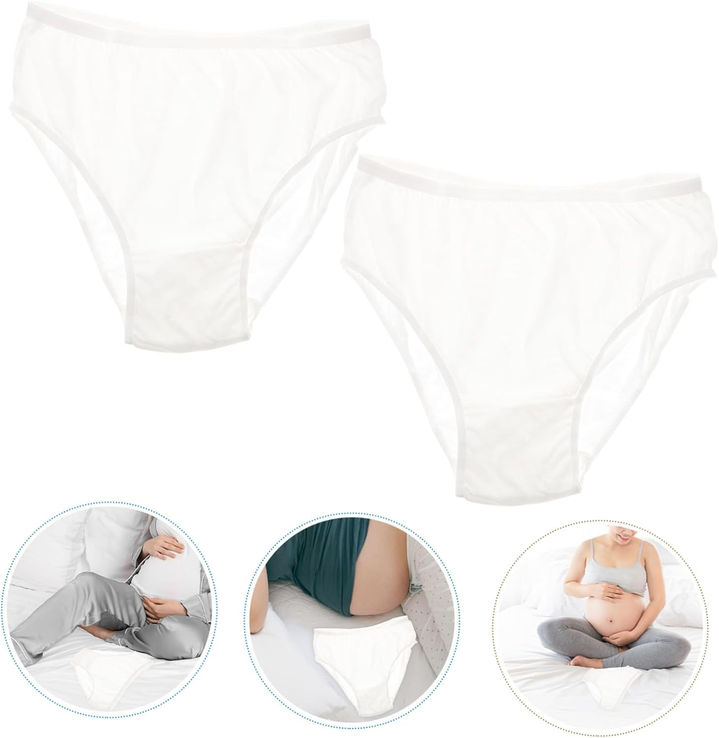 Totority 4Pcs Maternity Cotton Underwear Disposable for Pregnant Women Breathable Cotton Underpants for Postpartum Recovery image number 5