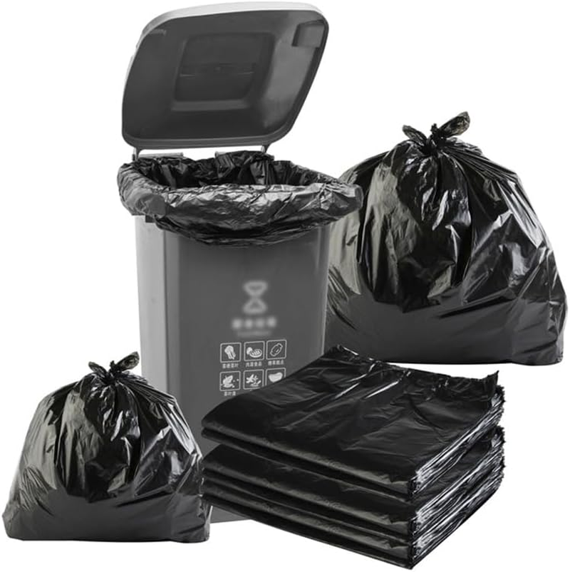 100PCS Black Heavy Duty Bin Bags Liners Rolls Waste Refuse Sacks Rubbish Bag, Durable and Tear-Resistant, Ideal for Business and Home Use image number 3