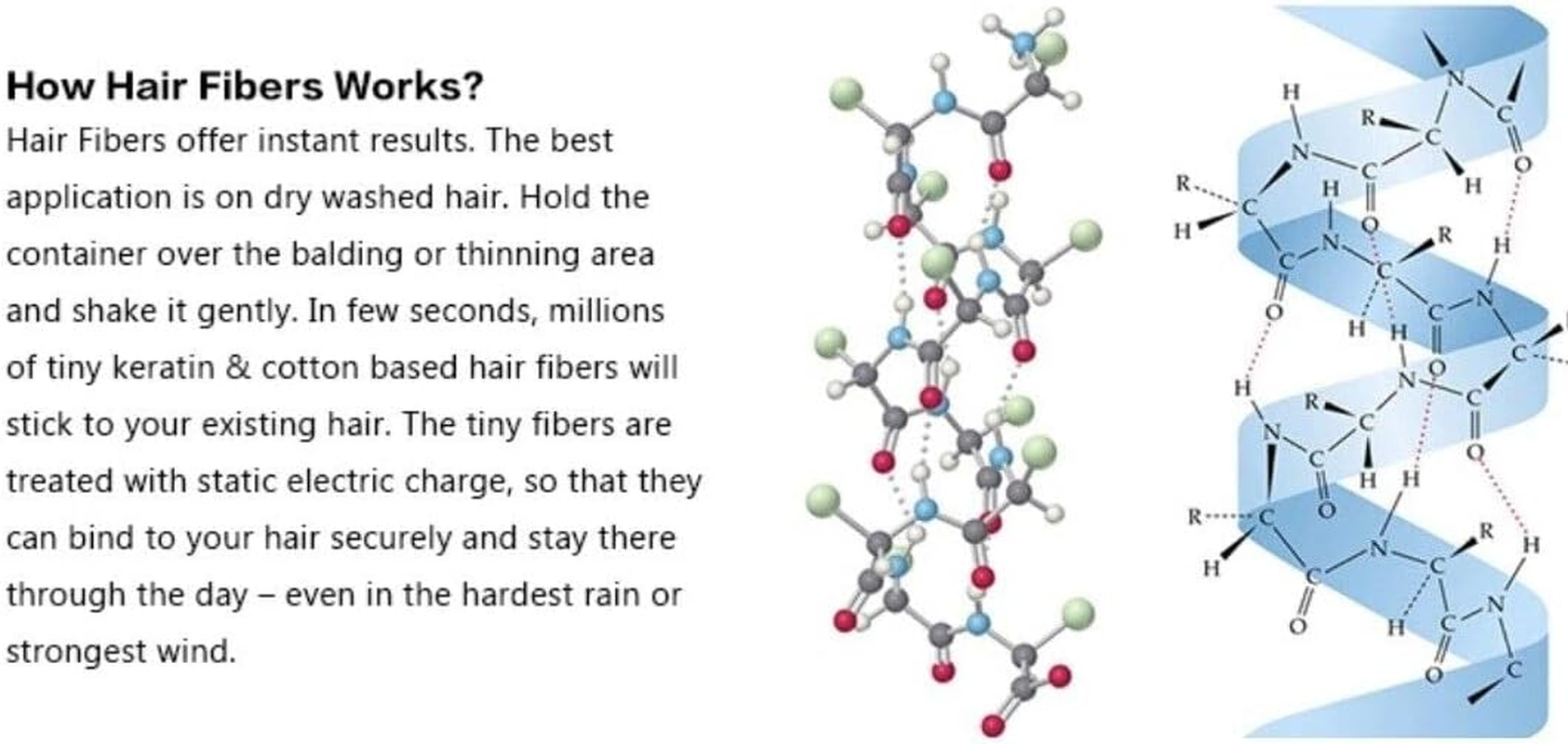 Hair Building Fibres 100% Natural Hair Loss Instant Treatment Thicker Concealer Balding 100G Refill Bag for Men and Women Dark Medium Light Brown Black (Light Brown) - Light Brown image number 5