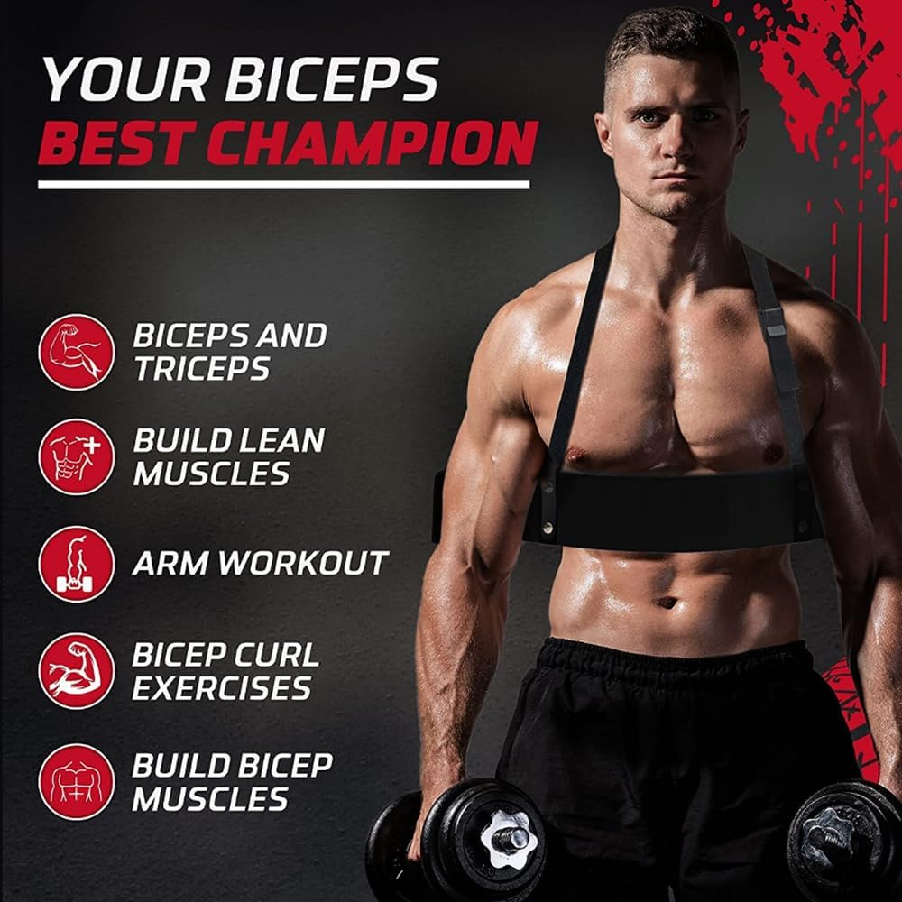 Adjustable Arm Blaster for Biceps & Triceps - Enhanced Curl Bar Support Isolator for Weightlifting, Bodybuilding, and Muscle Building - Perfect for Dumbbells & Barbells, Arm Weights Strength Workout image number 2