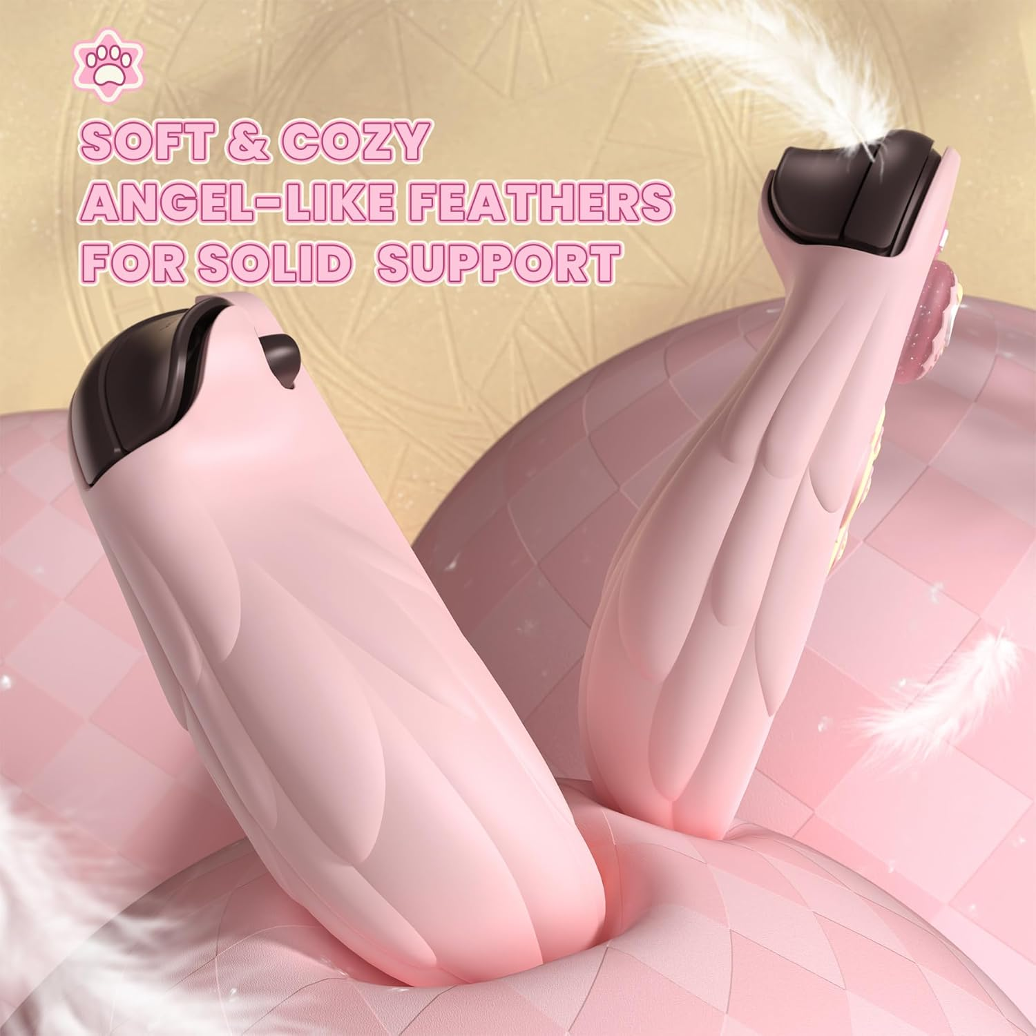 Playvital Magic Wings Silicone Grip Case for Nintendo Switch 2 &ndash; Dockable Anime Protective Cover with Extra Adjustable Stand & Thumb Grips - Pink