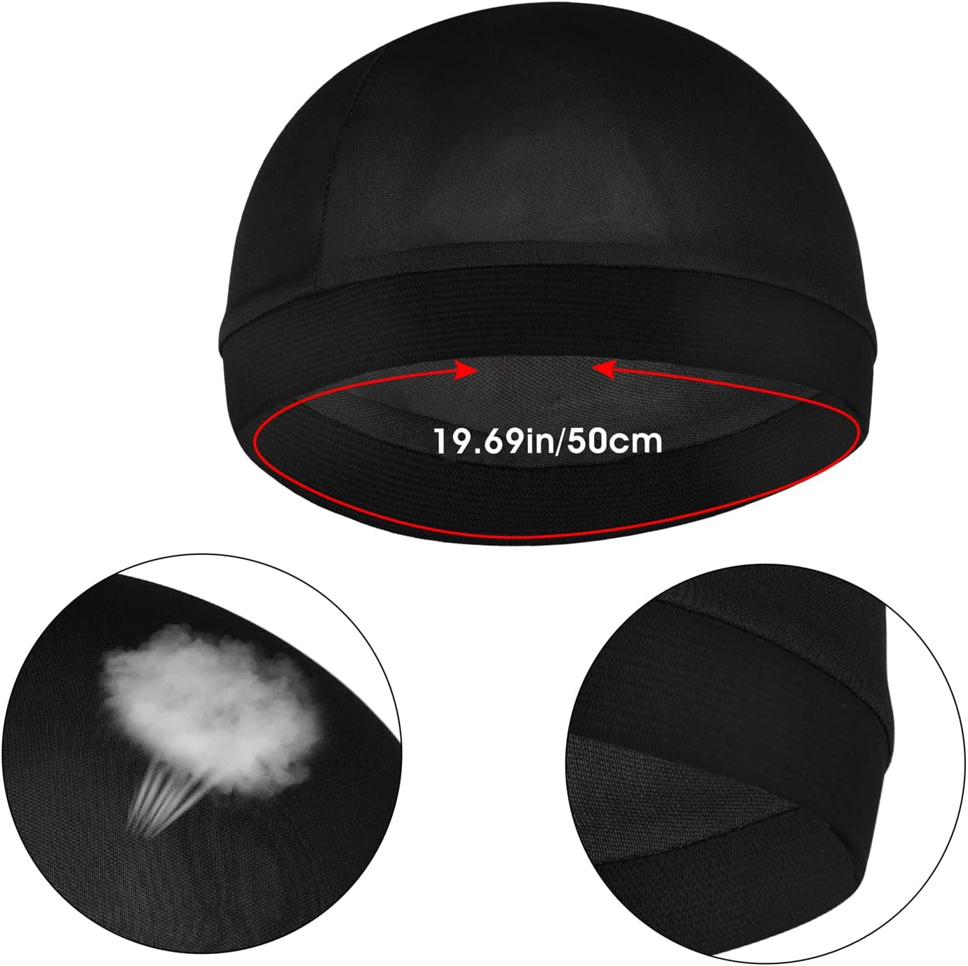 Sibba 3 Pieces Unisex Satin Silky Wave Caps 360 540 720 Wave Elastic Band Silky Durag Headwear Stockings Wig Beanie Cap image number 5