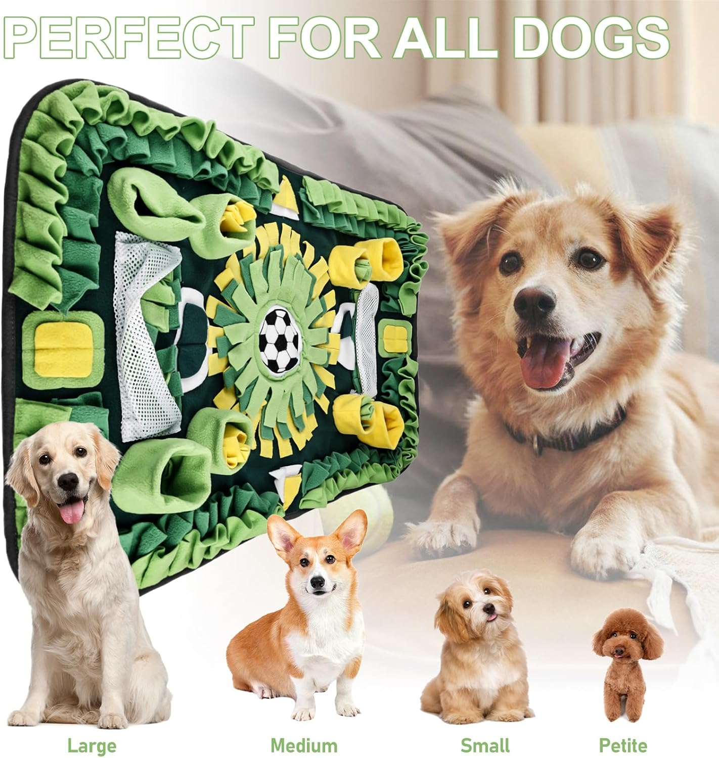 Molbory Sniffing Rug for Dogs, Large, Sniffing Mat for Dogs, Intelligence Toy, Sniffing Blanket, Non-Slip Pet Sniffing Rug, Intelligence Toy for Dogs, Cats, 73 X 50 Cm image number 3