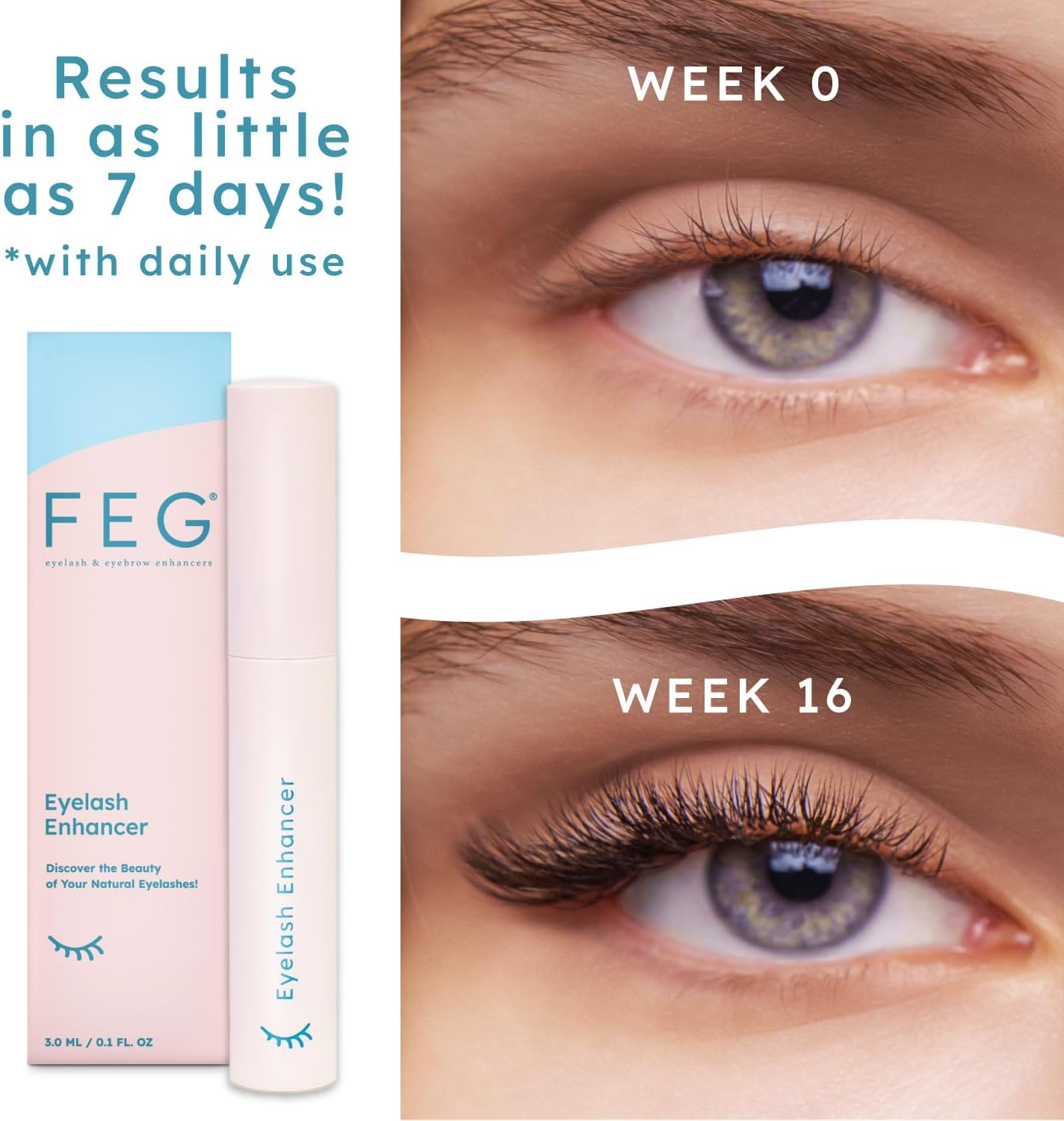 FEG Eyelash Enhancer Eye Lash Rapid Growth Serum Liquid 100% Original 3Ml (3 Pack) image number 5