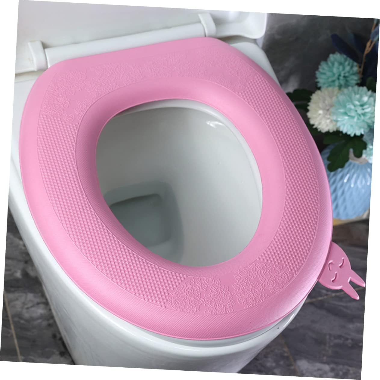 BUGUUYO 2PCS Waterproof Toilet Mat Toilet Pads Handle U Shape Toilet Seats Covers Toilet Seat Cover Pad Portable Commode Bathroom Pad Toilet Cushion Pad Eva Travel Thick Toilet Seat Ring