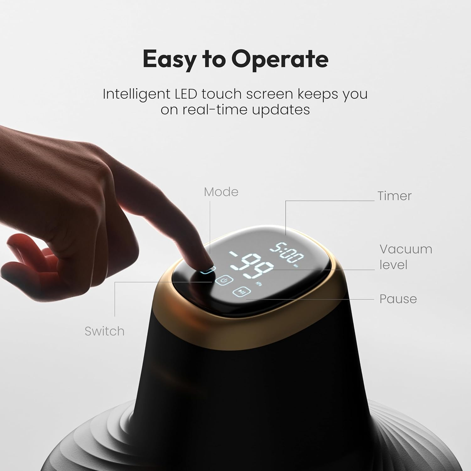 Resiners Resin Bubble Remover Airless Pro, 3 Min Remove 99.99% Bubbles, 99Kpa Vacuum Chamber (20L/Min), 3.2L Big Capacity for All Epoxy Resin,Uv Resin,Silicone,Art Crafts,Jewelry Making (Patented) image number 3