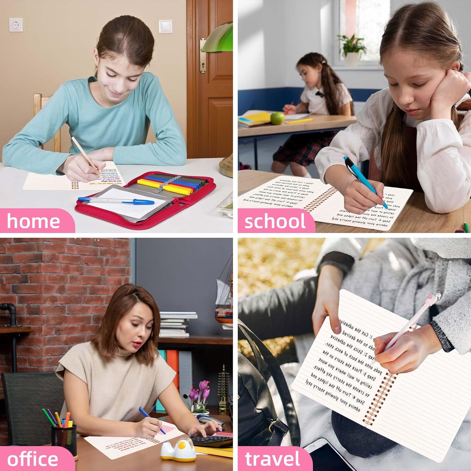 Cute Spiral Notebook A5, Aesthetic Floral Design Spiral Journal for Women Girls with Pocket & Lined Pages, 8MM 160 Pages/80 Sheets Wirebound Note Book for Work Office School, 3 Colors image number 6