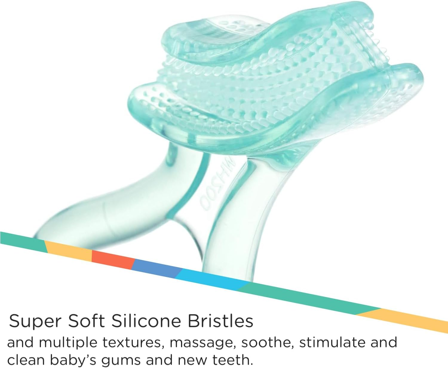 Nuby Soft Silicone Gum Massager with Hygienic Case, 2-Pack, 3 M+