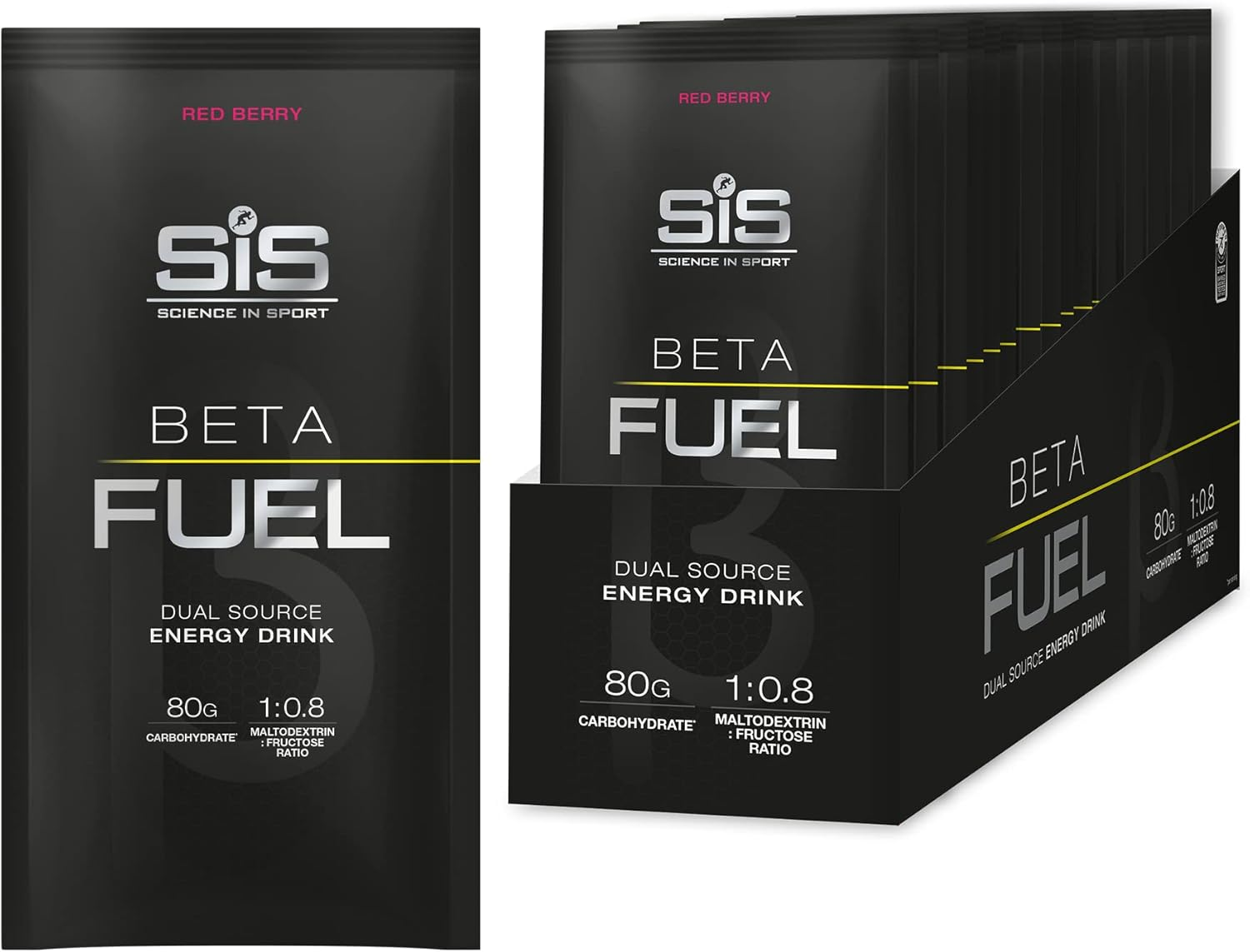 Science in Sport Beta Fuel 80 Dual Source Energy Drink Powder, Orange Flavour Carb Powder, 80G of Carbs per Pack (15 Pack) image number 1