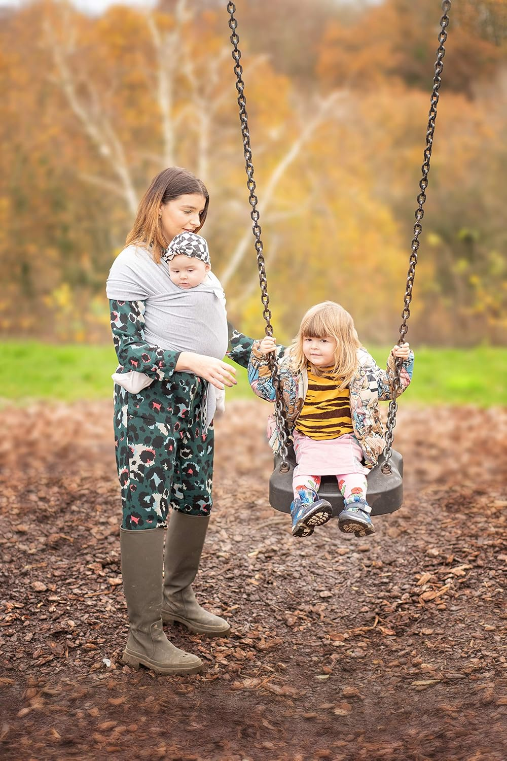 Daisygro Certified Organic Baby Wrap Carrier, GOTS Organic, Small/Medium or plus Size, Black or Grey, CPSC Safety Tested image number 4