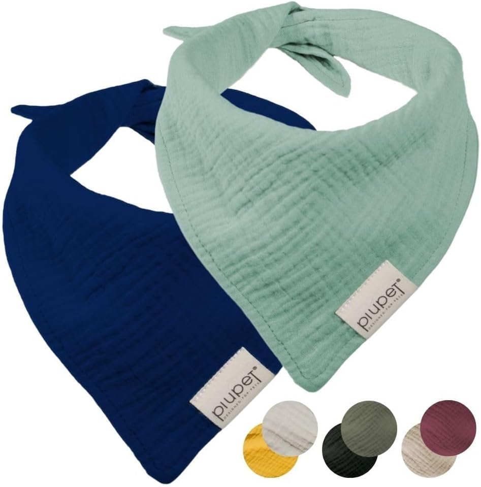 Piupet&reg; Dog Bandana (S) I 58 X 40 X 40 Cm I Set of 2 Dog Bandanas I Dog Neckerchief Large Dogs I Stylish Bandana Large and Small Dogs I Beige/Red