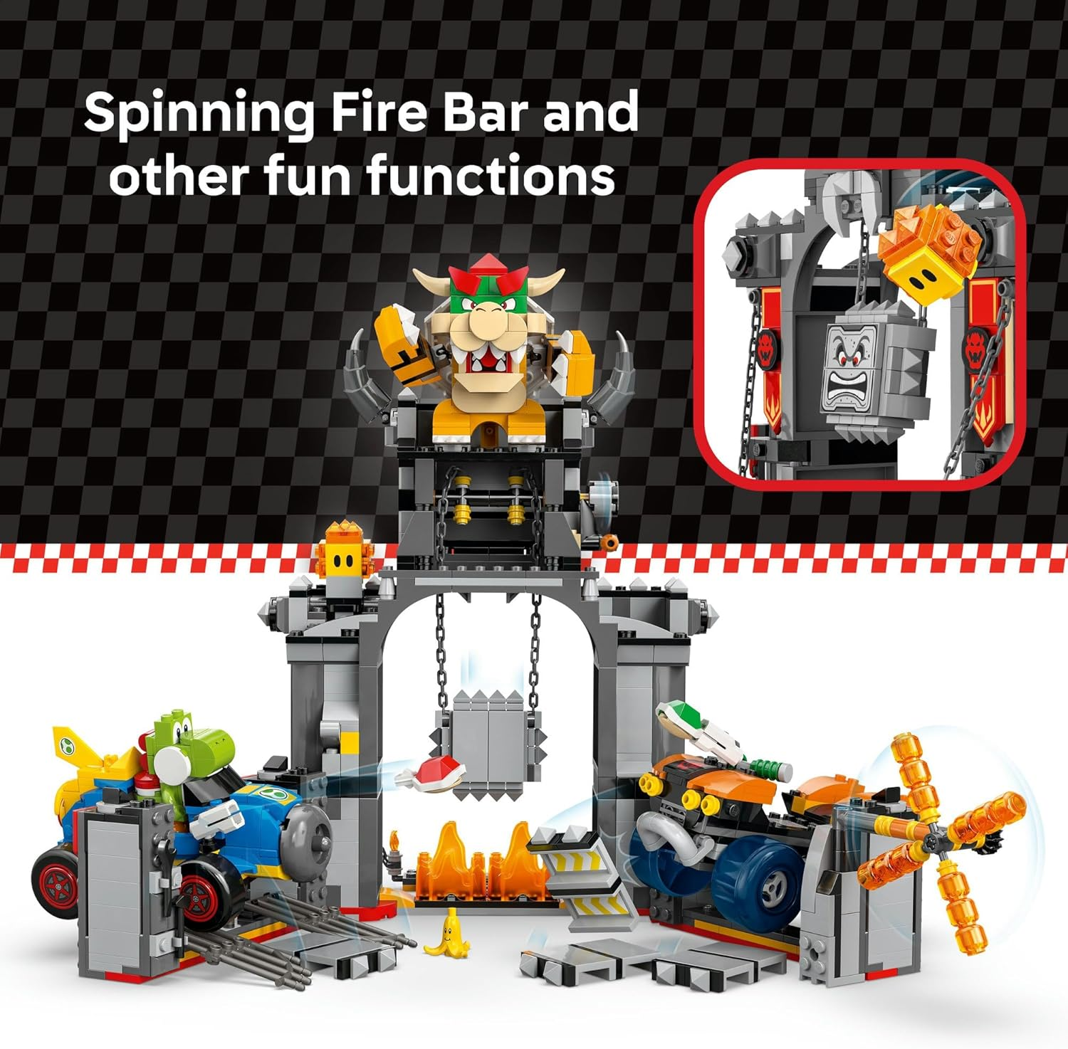 LEGO&reg; Super Mario&trade;: Mario Kart&trade; &ndash; Bowser&rsquo;S Castle 72039 Toy for Boys, Girls and Any Fans, Vehicle Racing Set, 4 Figures Including Yoshi and a Lava Bubble, Nintendo&reg; Character Toy for Gamers image number 3