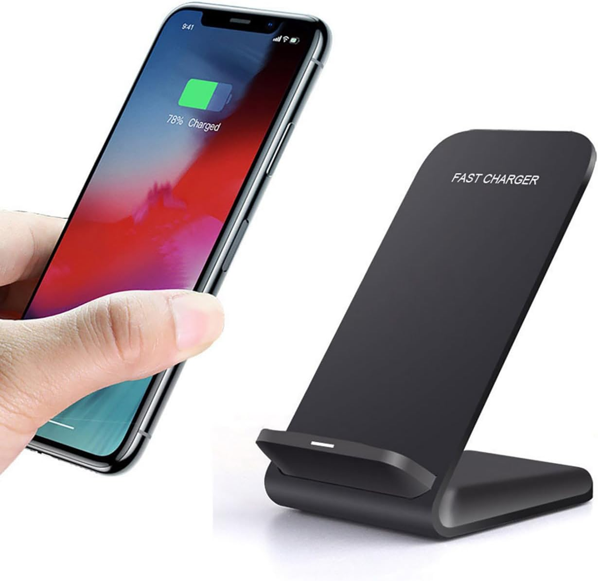 2 Pack 20W Wireless Charger Stand for Samsung, Fast Wireless Charging Stand for Apple Iphone, for Samsung Galaxy S22/S21/S20, for Google Pixel, for LG and All Qi-Enabled Devices(Black-01) image number 3