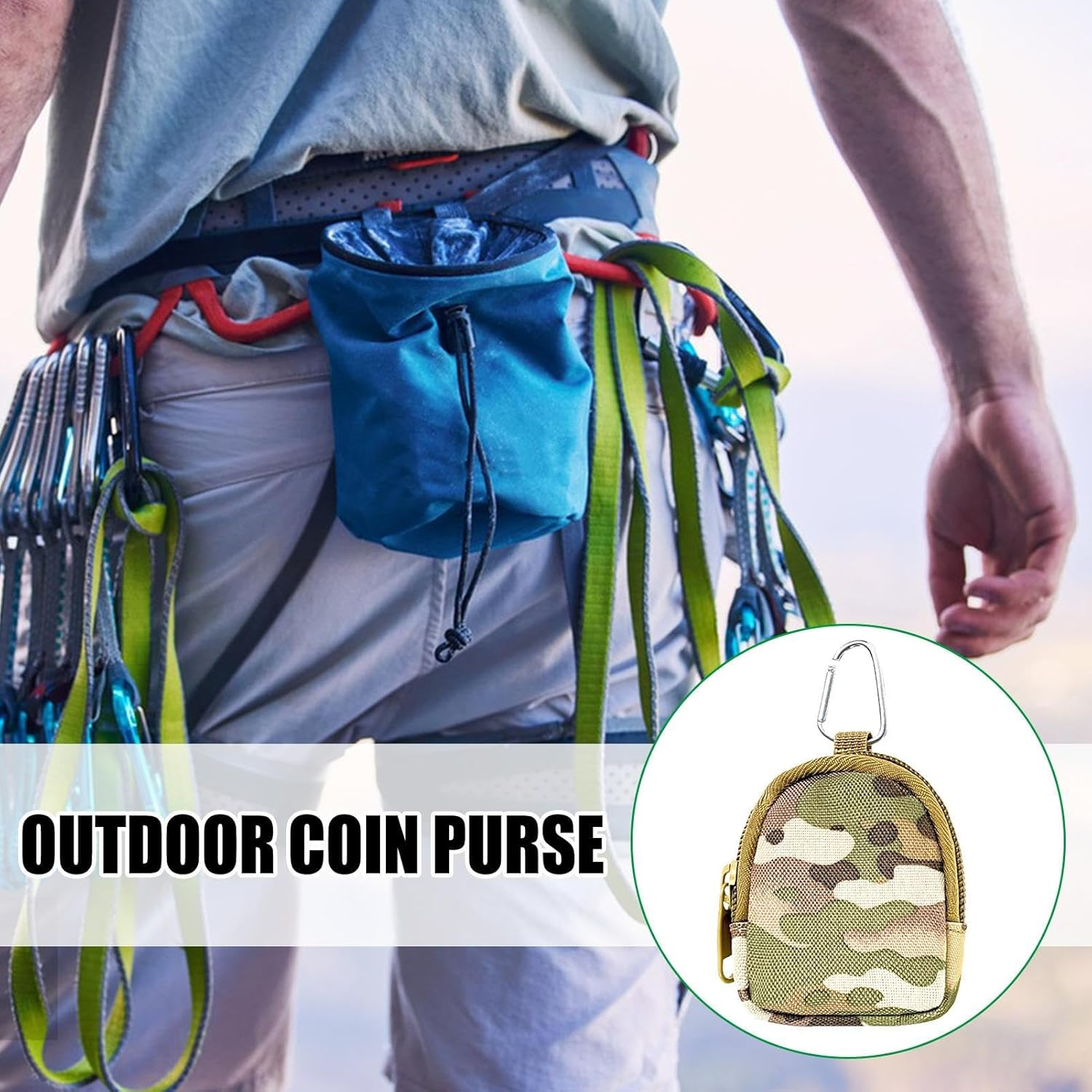 Mini Backpack Purse Small Zipper Purse | Fashion Keychain, Car Key Holder, Headphones, Cash, Cards, Great for Women and Men, Travel, School, Outdoor Activities, Sende, Camouflage, Consulte La