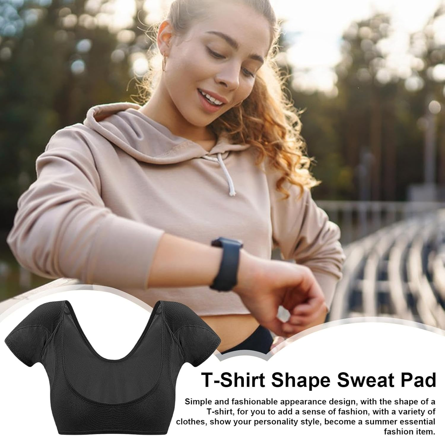 Underarm Sweat Vest | Armpit Sweat Proof Shirt,Washable Reusable Short Sleeve Vest, Breathable Quick Drying Guard Shield image number 2