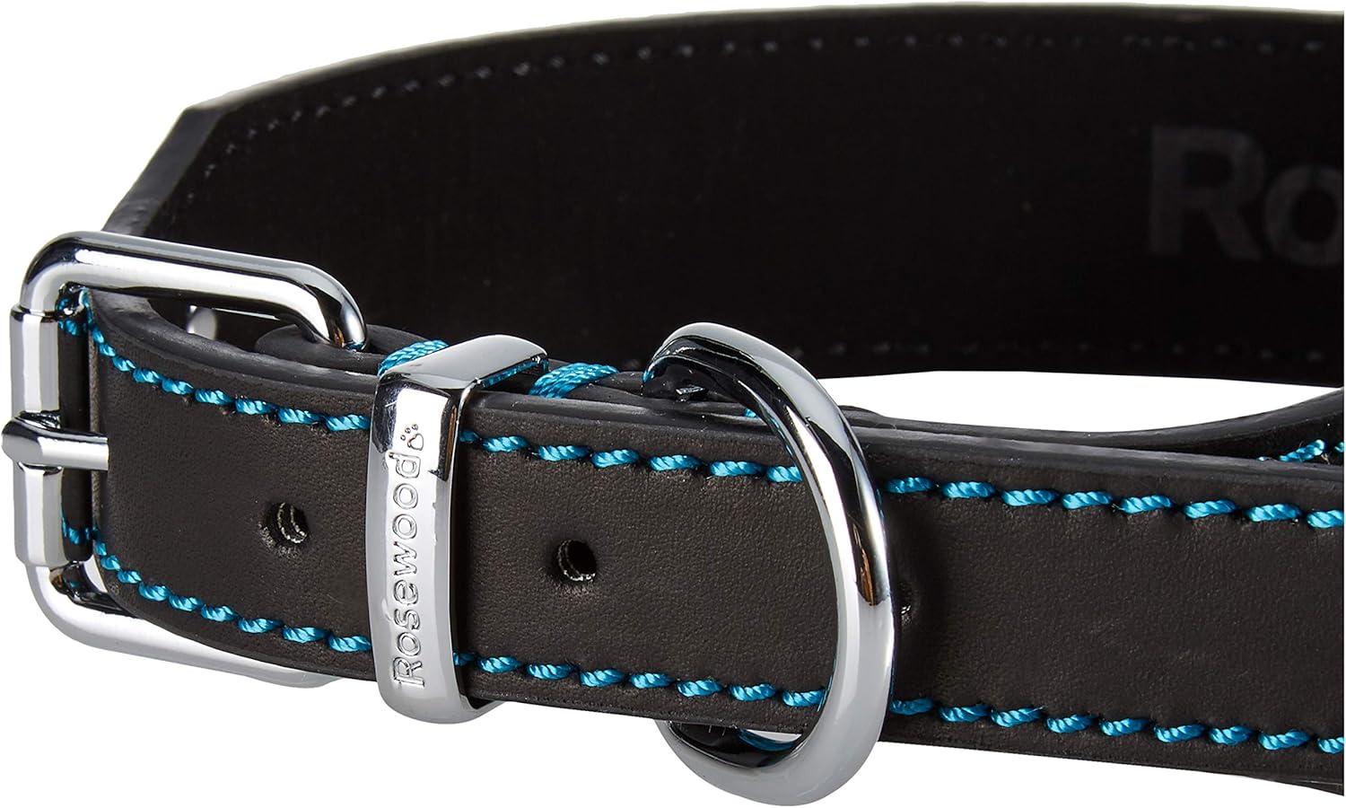 Rosewood Luxury Leather Dog Collar, Black, Large image number 4
