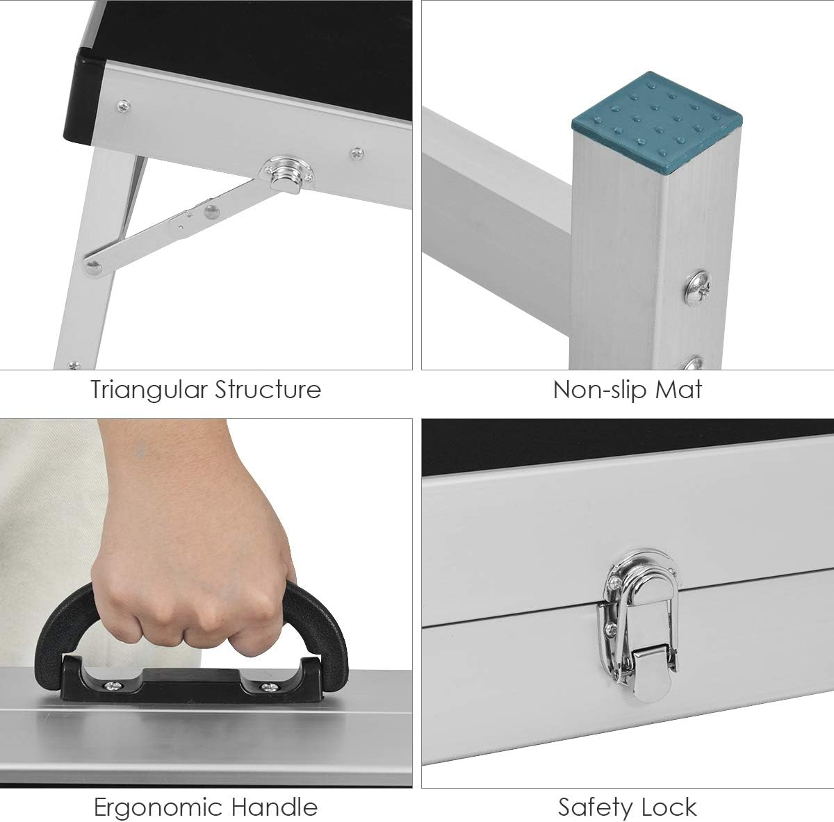 Foldable Bean Bag, Aluminum Alloy Sandbag Sturdy & Durable Game Board W/Side Handle for Easy Movement & 8 Sandbags (Red & Blue), Classical Premium Corn Hole Game for Multiplayer Games