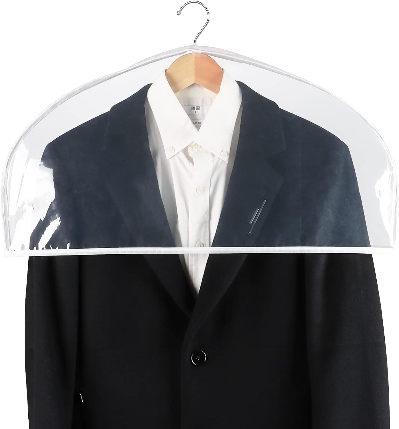 Zilink Clear Shoulder Covers for Clothes (Set of 15) Breathable Clothes Dust Cover Protectors with 2" Gusset for Suit, Coats, Jackets image number 1