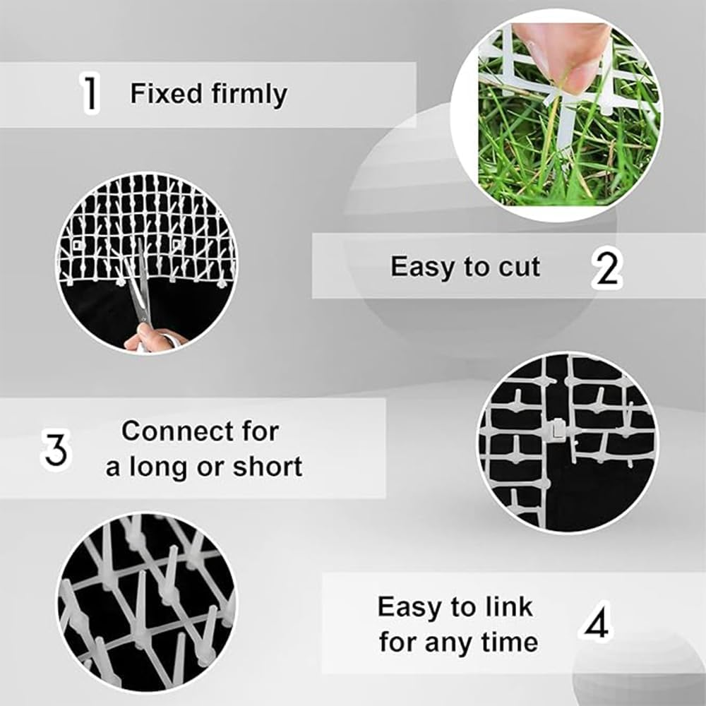 White Cat Repellent Outdoor Scat Mat,Household Garden Prickle Strip, anti Cat Dog Repellent Deterrent Spike Mat, Keep Pet off Couch Furniture Garden image number 1