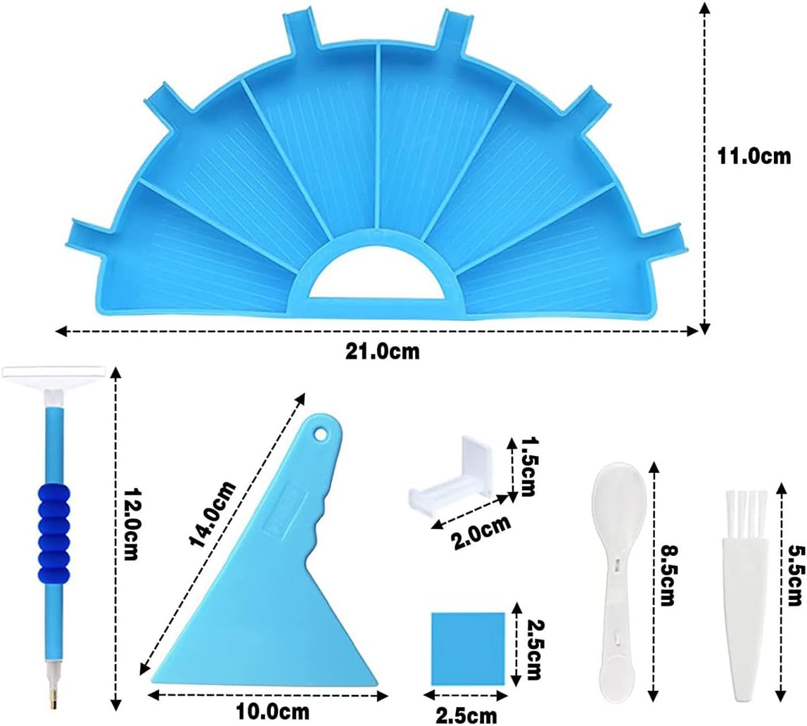 NUZAMAS Diamond Painting Trays Organizer Diamond Painting Tools Diamond Art Accessories with Trays and Pens Rhinestone Tray Sorter for DIY Art Craft Supplies (Blue) image number 3