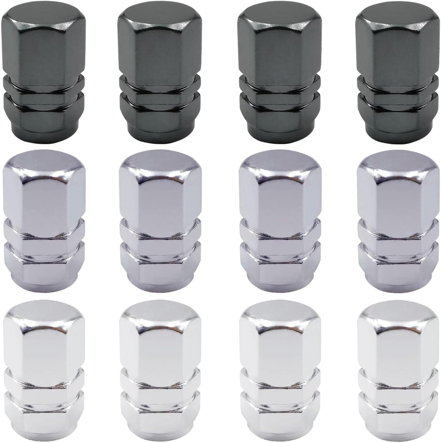 8 Pcs Aluminum Tire Valve Stem Caps Metal Car Dust Caps for Car Tyres Universal Tyre Valve Caps Car Caps with Gasket for Motorbike, Trucks, Bike, Electric Scooter, SUV, Baby Buggies (Red, Blue)