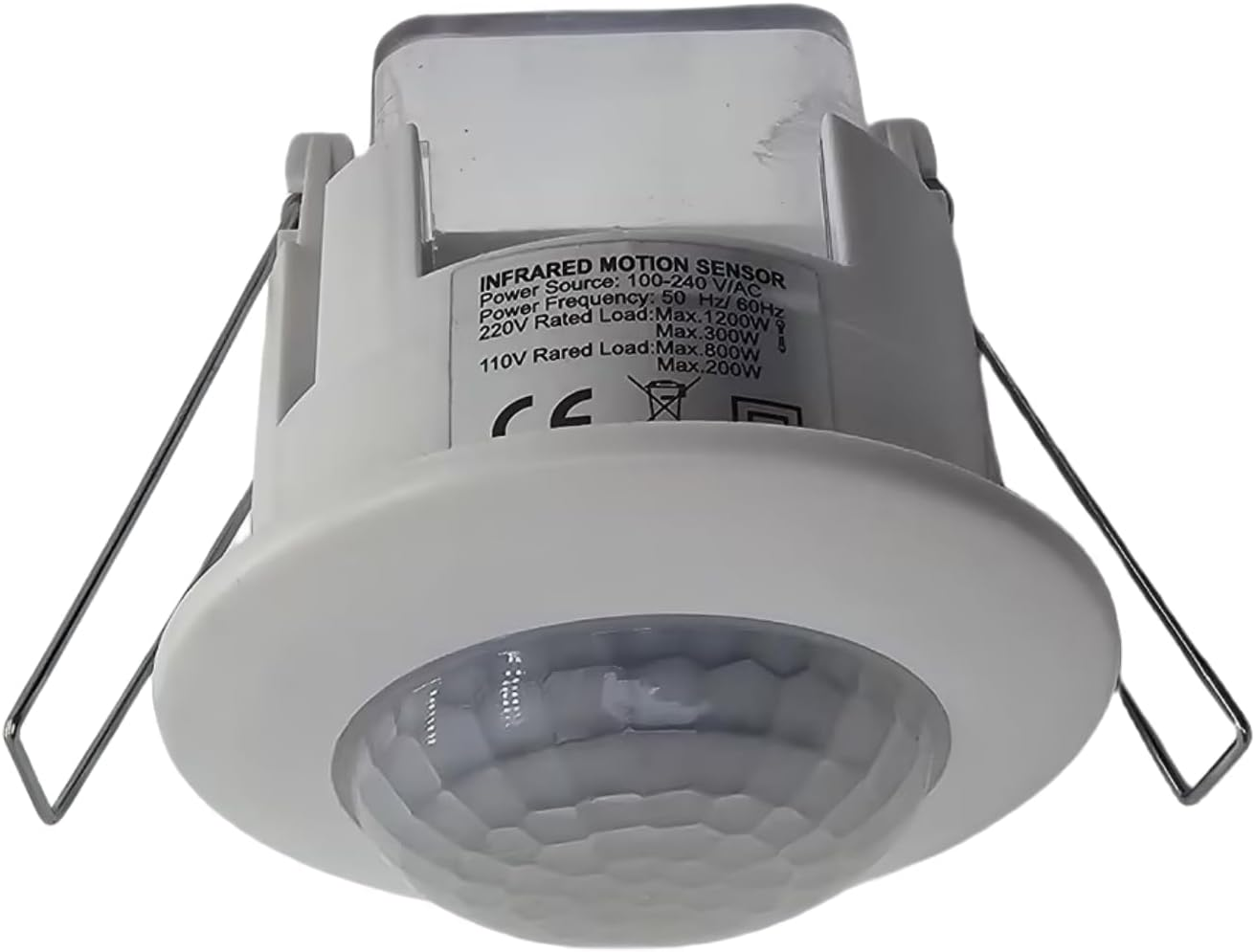 Clearhill PIR Motion Sensor, Ceiling Mount, Embedded Infrared Motion Detector, Embedded Occupancy Sensor, 360&deg; Detection, 240V, Adjustable Timer and Sensitivity, Suitable for LED, Range up to 6M IP42 image number 2
