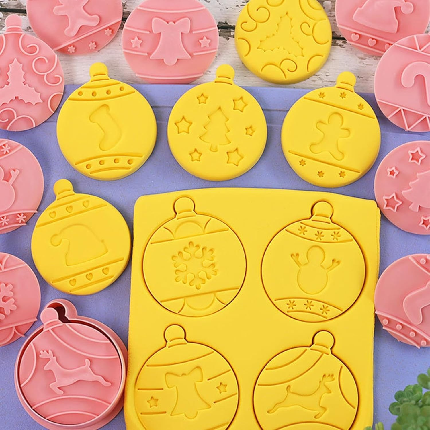 Embossing Cookie Cutters - Baking Mold Embossing Cookie Shapes | Christmas Cookie Cutter Kit for , Fondant, Cake Decoration image number 1