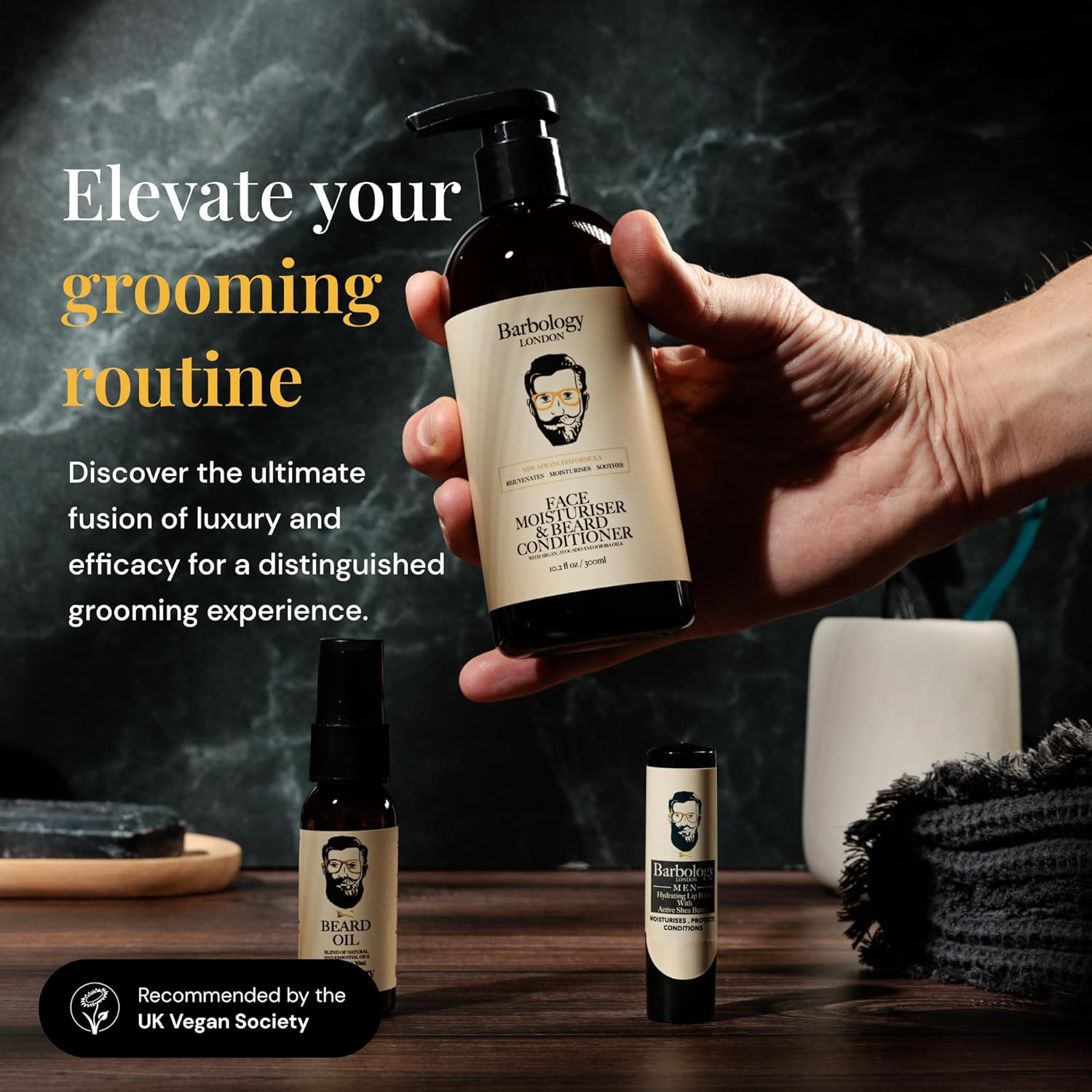 Vegan 2-In-1 Face Moisturiser and Beard Conditioner with Jojoba, Argan, Avocado Oils, 300Ml image number 6