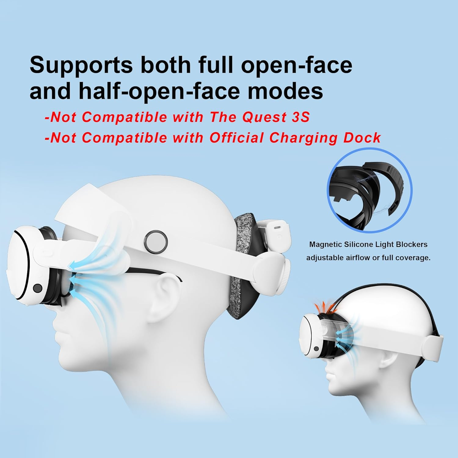 Globular Cluster F3 V3 Magnetic Facial Interface for Quest 3, Flexible and Adaptive Frame with Multi-Material Pads, Not Compatible with Quest 3S or Official Charging Dock image number 1