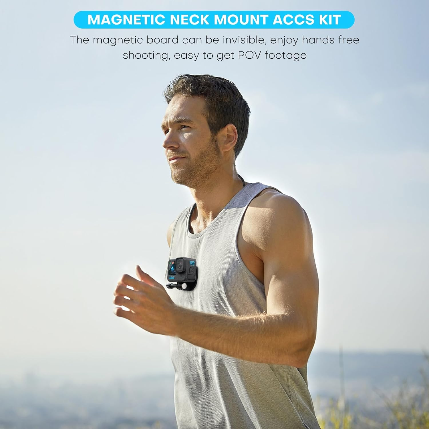 REYGEAK Magnetic Neck Strap Mount for Gopro Accessories First Person View Neck Mount Video Vlog Action Camera Mount Compatible with Gopro Hero 11 Black Hero 10/9/8/7/6/5, DJI Osmo Action 3, Insta360 Onex3 Onex2 Camera Cell Phone image number 1