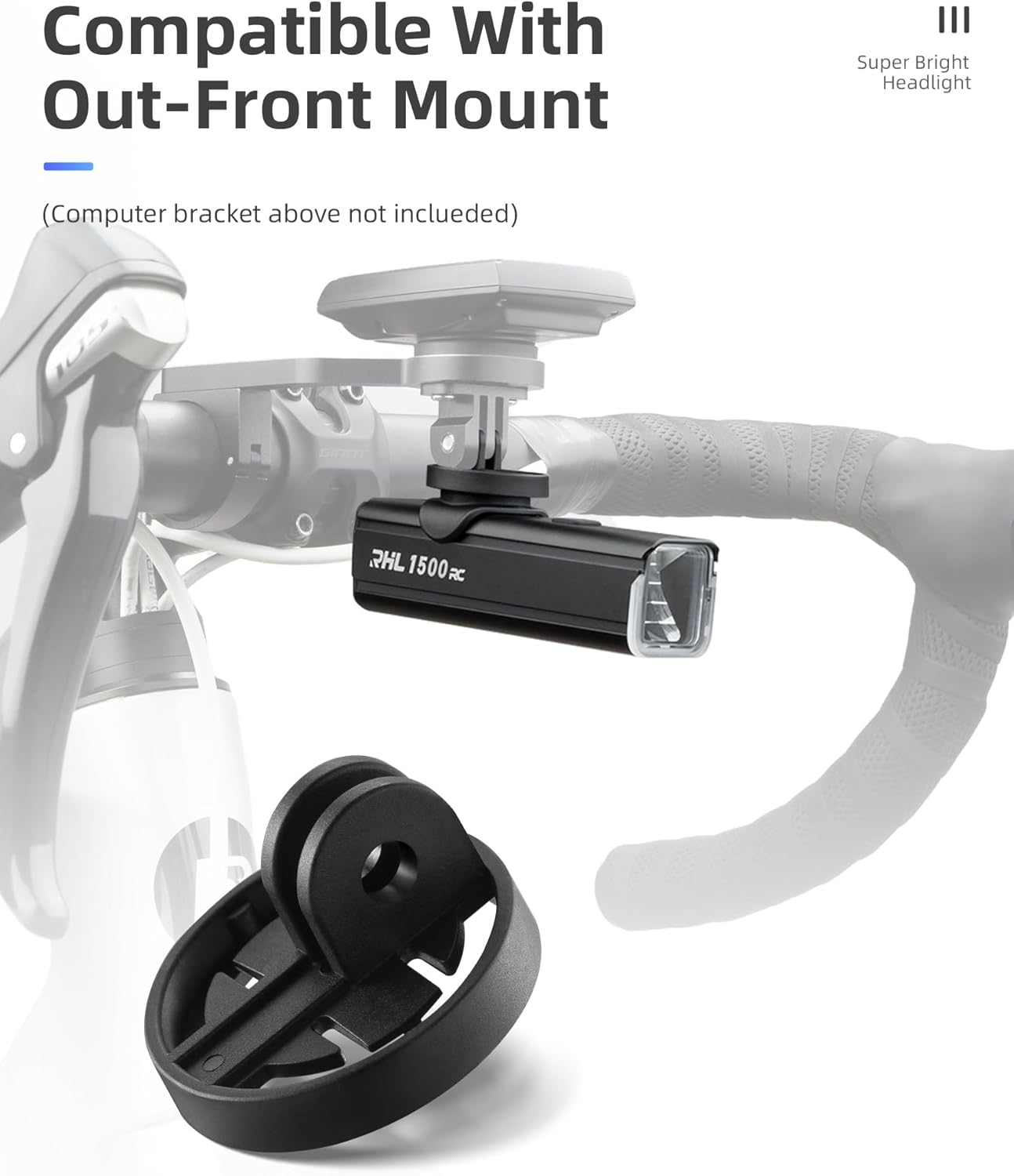 ROCKBROS 1500 Lumens Bike Light for Night Riding, 5000Mah USB-C Rechargeable Bike Headlight, Aluminium Alloy IPX6 Waterproof Bike Front Light image number 2