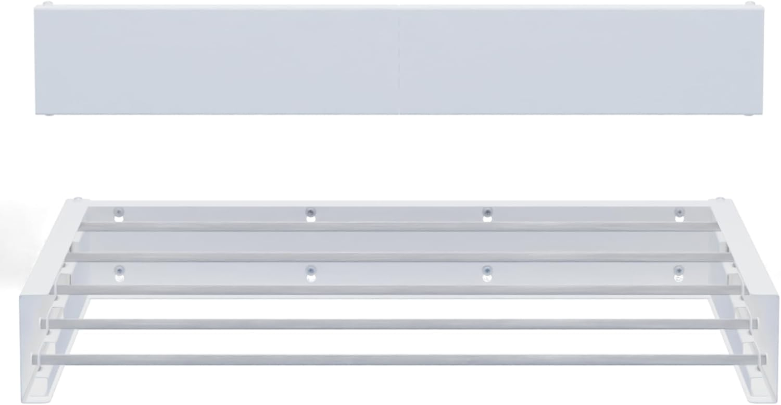 Hot Flow Glide Foldable Wall Mounted Clothes Rack, Retractable Clothes Drying Rack. Sleek Design with 5 X 70Cm Rods for 3.5M of Hanging Line. Perfect for Saving Space. 20Kg Capacity, 70Cm, White image number 5