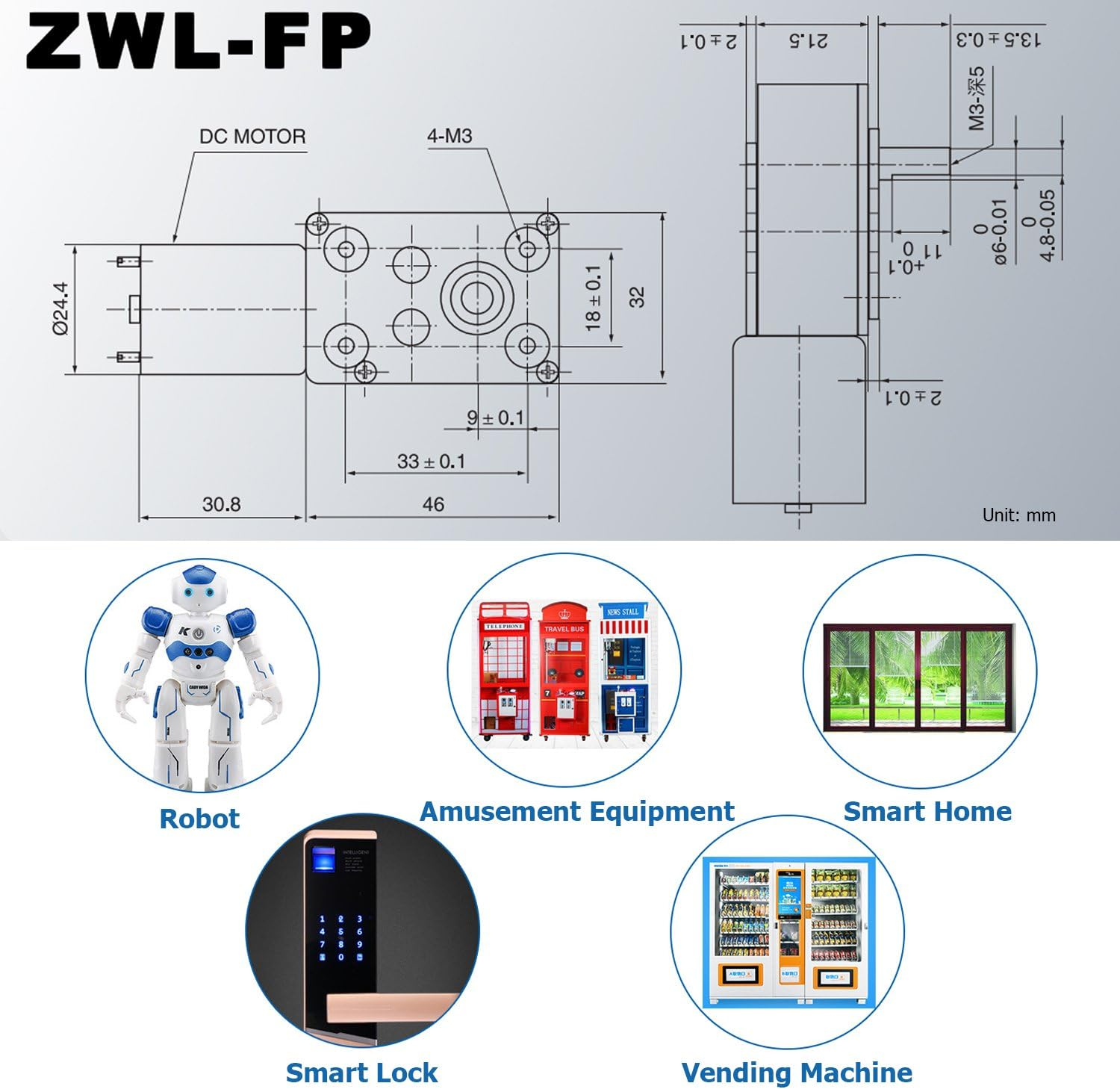 Greartisan DC 12V 250RPM Turbo Worm Geared Motor High Torque Turbine Worm Gear Box Reduction Motor 6Mm Shaft JSX40-370 image number 3