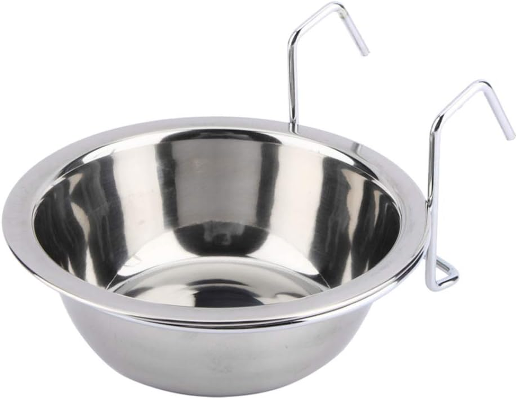 Dog Bowls Stainless Steel Automatic Feeder for Puppies Water Bowl for Puppies Dog Bowls Feeding Bowl for Parrots Coop Cup Stainless Steel Bird Cup Coop Cup Pet Dog Cage image number 1