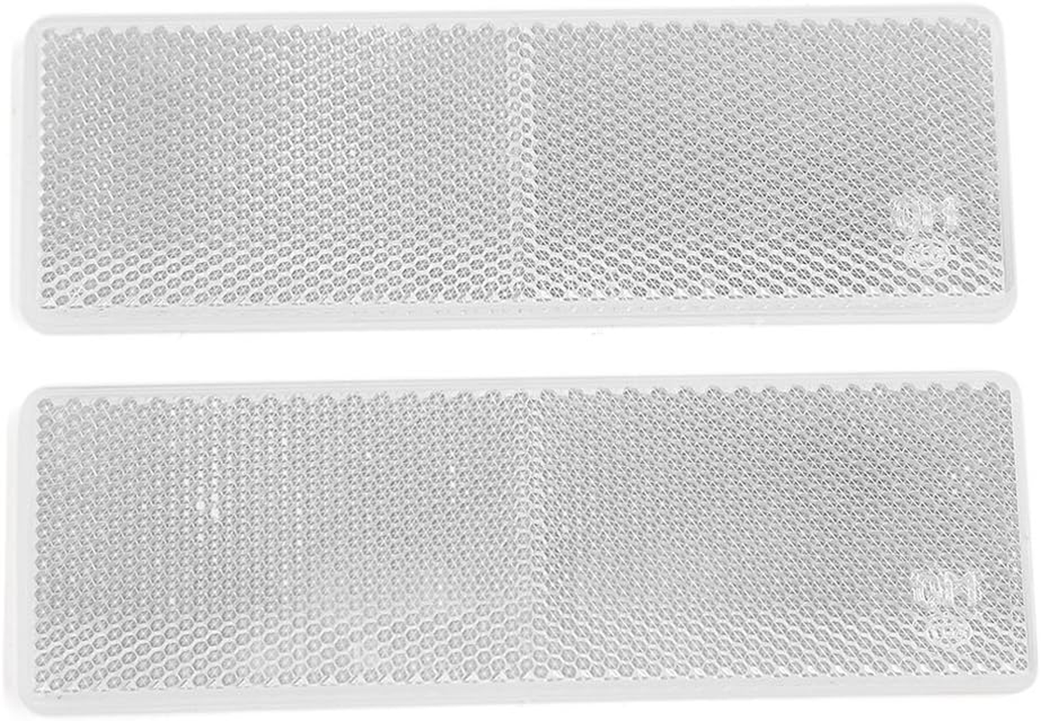 Uxcell 2Pcs White Plastic Reflective Plate Adhesive Reflector Universal 145Mm X 50Mm for Car image number 2