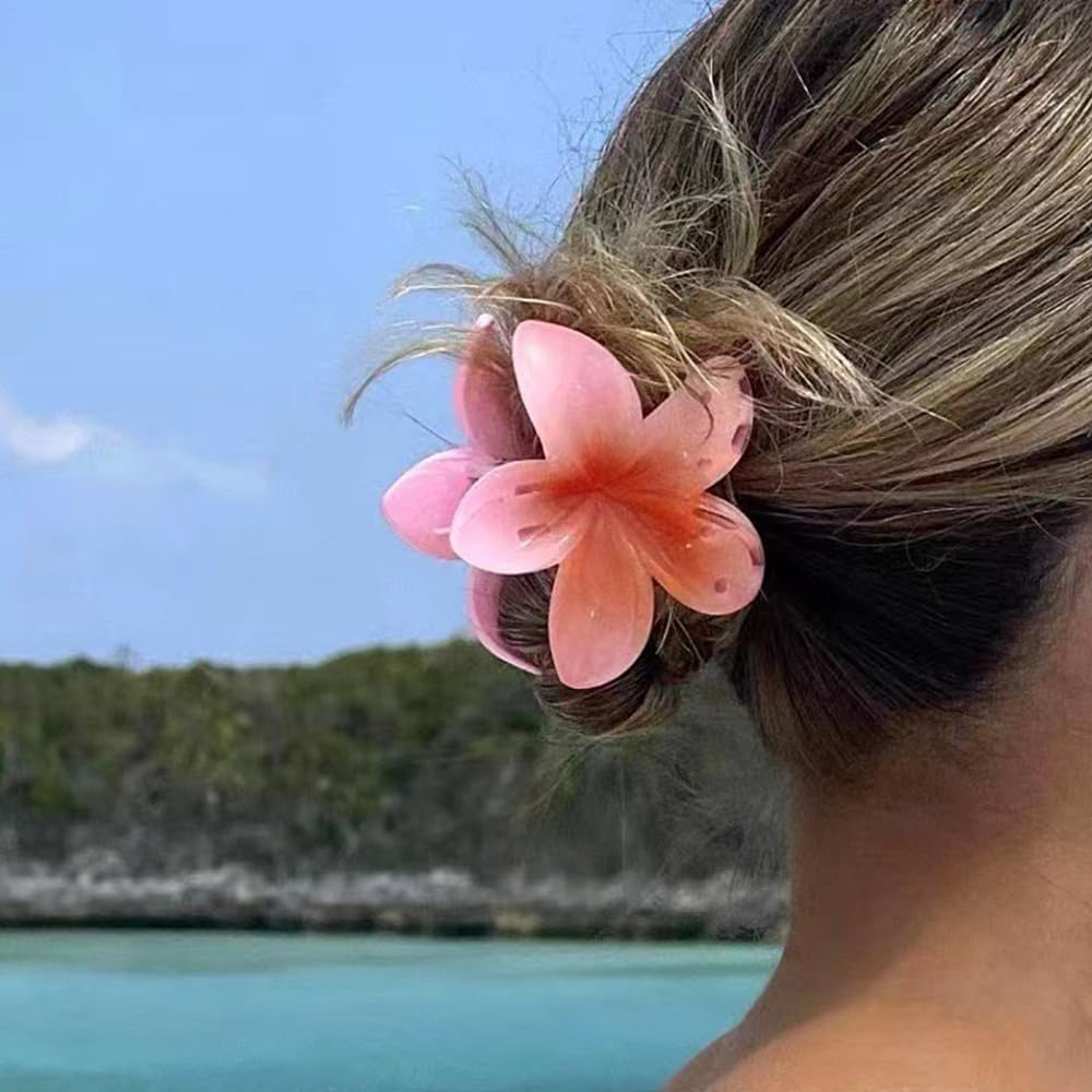 ZSPERKLA Pack of 4 Flower Hair Clips, Non-Slip Cute Hair Clips, Large Hair Clip for Women and Girls image number 4