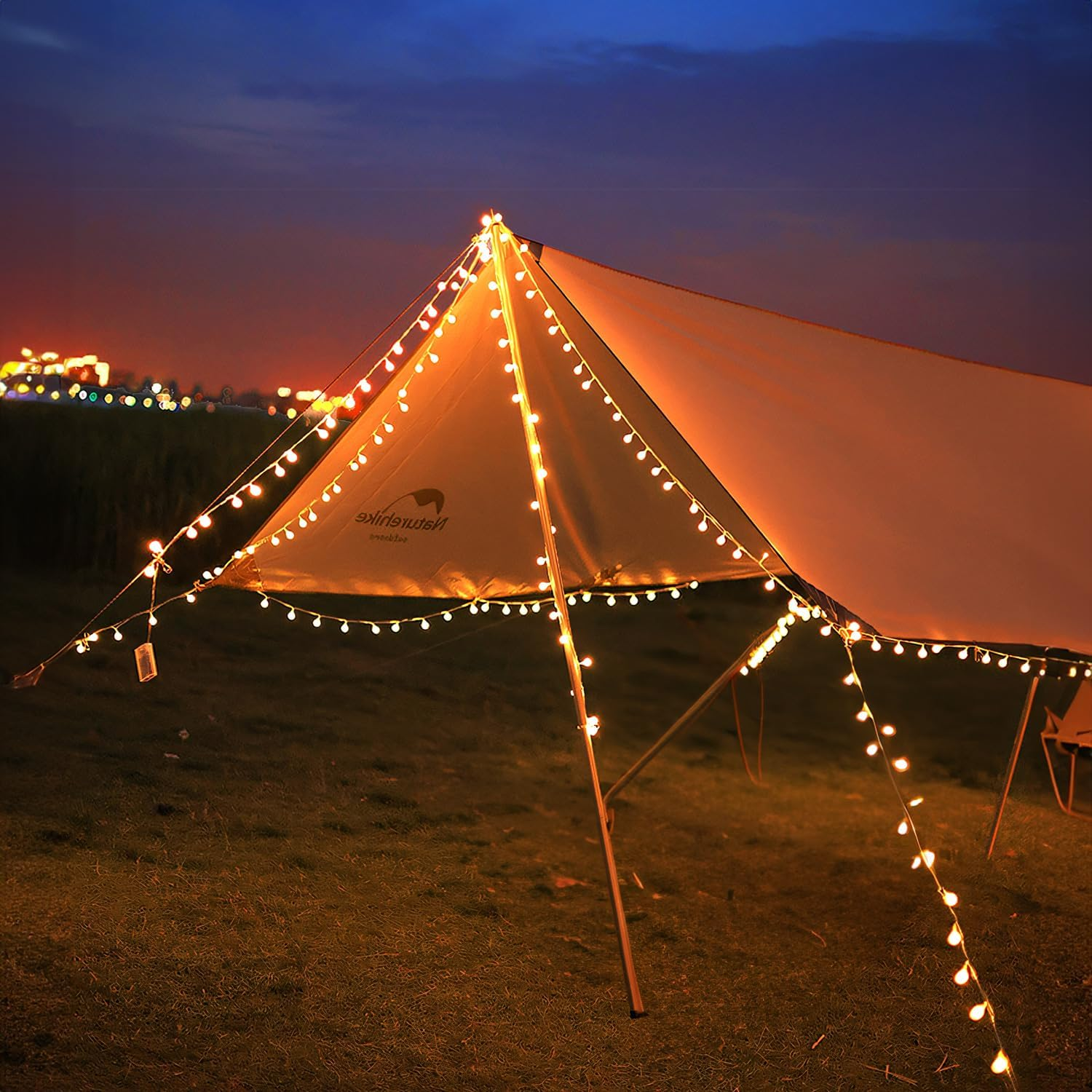 Theapro Fairy Lights Globe String Lights 33Ft 100LEDS with 8 Mode Remote Battery Powered Waterproof Indoor Outdoor Christmas Lights Decorative for Bedroom Diwali Party Garden Wedding (Warm White) image number 3