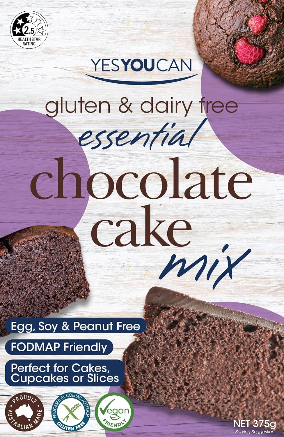 Yesyoucan Essential Chocolate Cake Mix G/F 375G image number 6