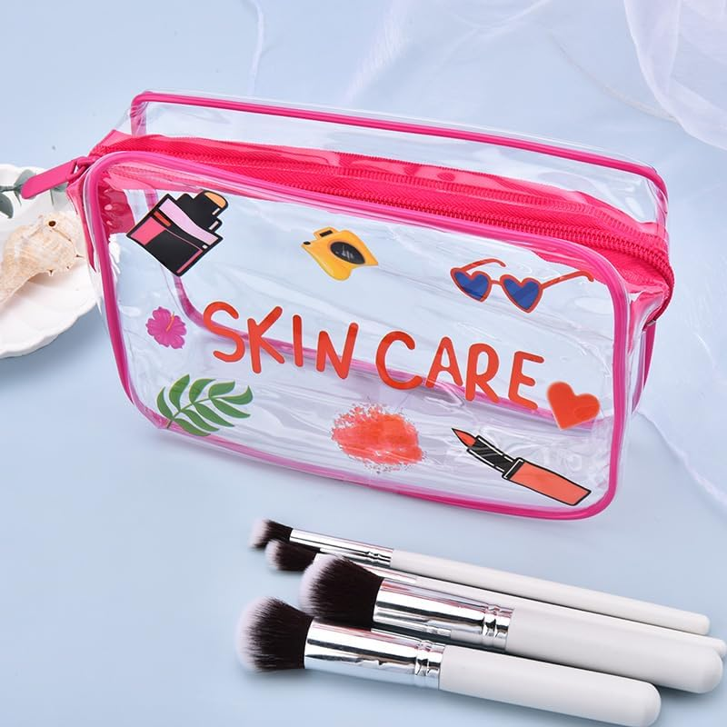 Clear Skincare Toiletry Bag for Women Girls Clear Travel Makeup Organizer for Girlfriend Christmas Birthday Gifts for Friend Bestie Waterproof Skin Care Cosmetic Pouch Beauty Enthusiasts Gift image number 1