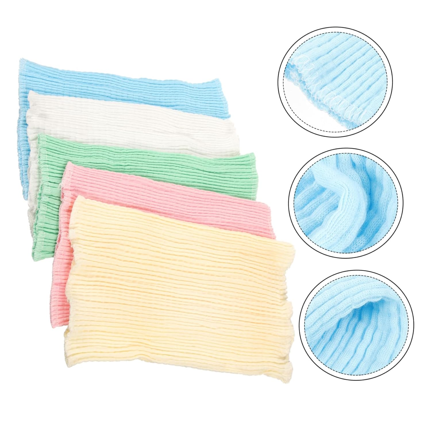 Bestonzon 5Pcs Cotton Belly Bands for Boy Girl Newborn Navel Cord Support Warm Protective Straps Includes Pink White Green Yellow Blue image number 5