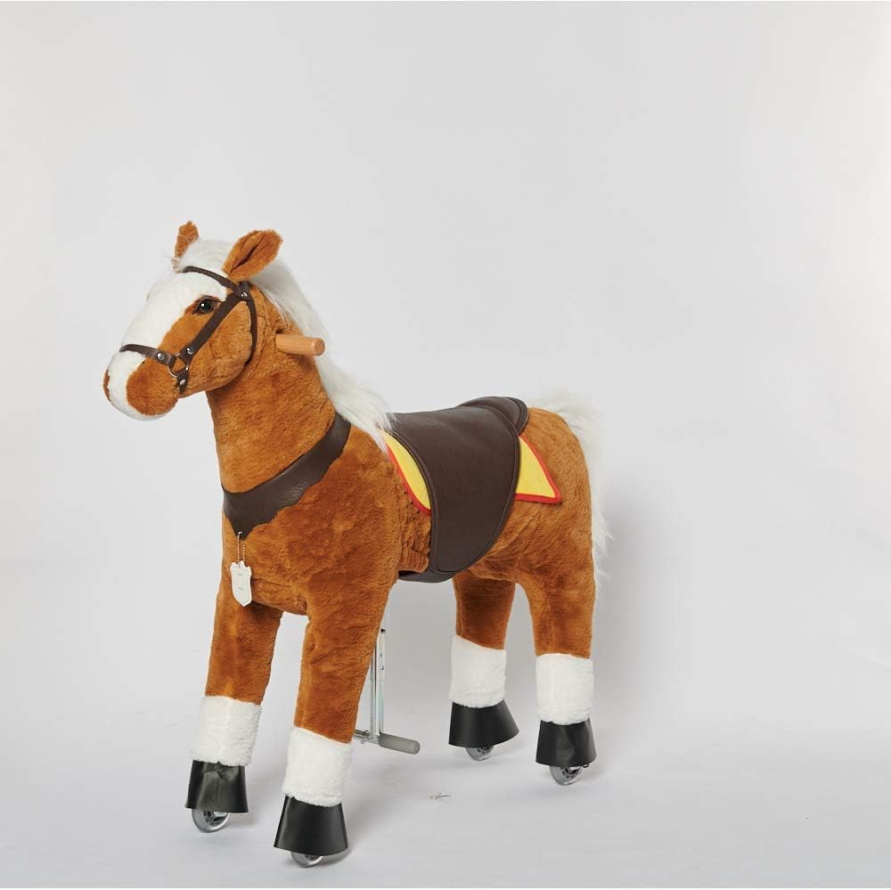 UFREE Horse, Action Pony, Ride on Toy, Small Moving Rocking Horse, Giddyup, Go Go, Pony 29" Unique Age 3-6 Years(Mane&Tail Color: White) image number 5