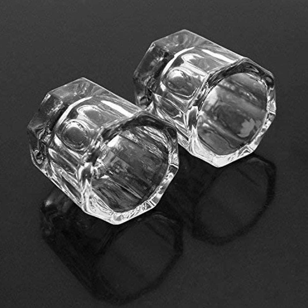 2Pcs Nail Acrylic Liquid Cups Powder Dish Replacement Glass Crystal Cups Polish Glassware Tools (Octogonal) Powder Dappen Dish Nail Art Liquid Cups Glass Crystal Cups Polish Glassware Tools image number 4