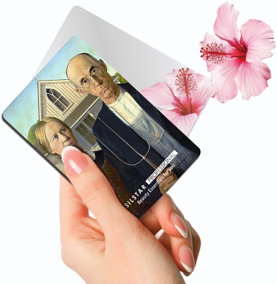 SILSTAR PROFESSIONAL Compact Card Mirror, Unbreakable Acrylic Makeup Mirror (Grant Wood_American Gothic) 156 image number 4