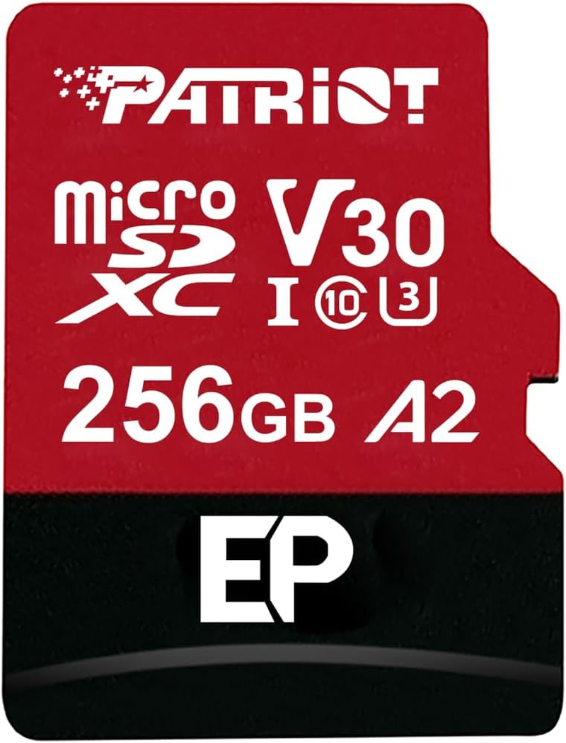 Patriot EP Series 256GB Micro SDXC V30 A2 UHS-I U3 4K UHD Memory Card - PEF256GEP32MCX