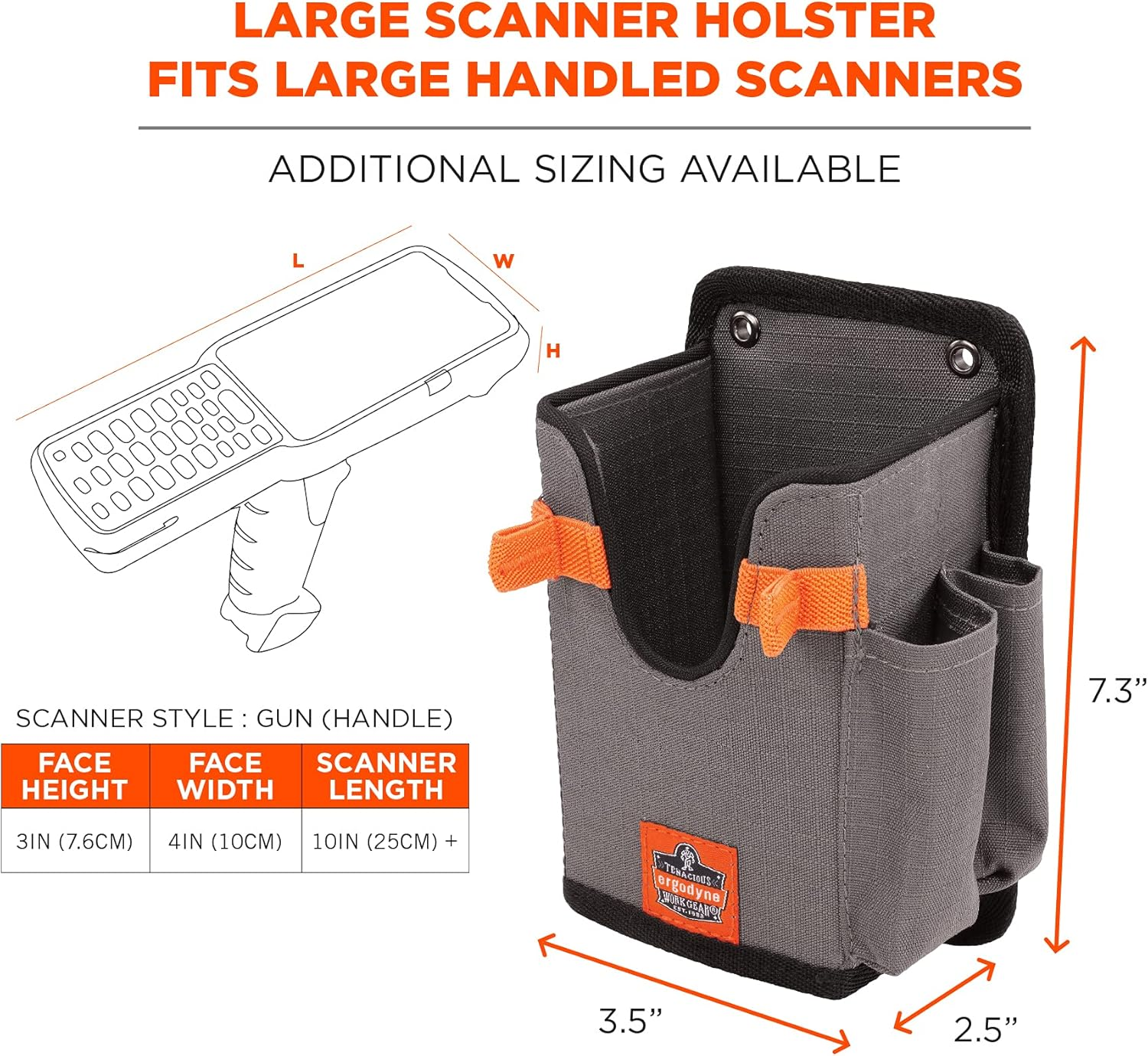 Ergodyne Squids 5540 Barcode Scanner Holster Pouch for Gun Grip Mobile Computers
