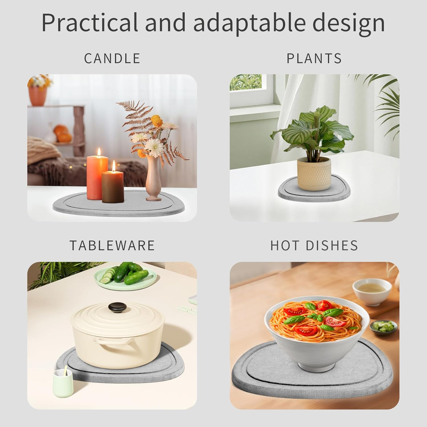 Stone Plant Saucers | Premium Diatomite | Water-Absorbent Planter Trays for Indoor Plants | Flower Pot Saucers | Plant Pot Plate & Drip Tray for Drainage | 2 Pack | Ash image number 2