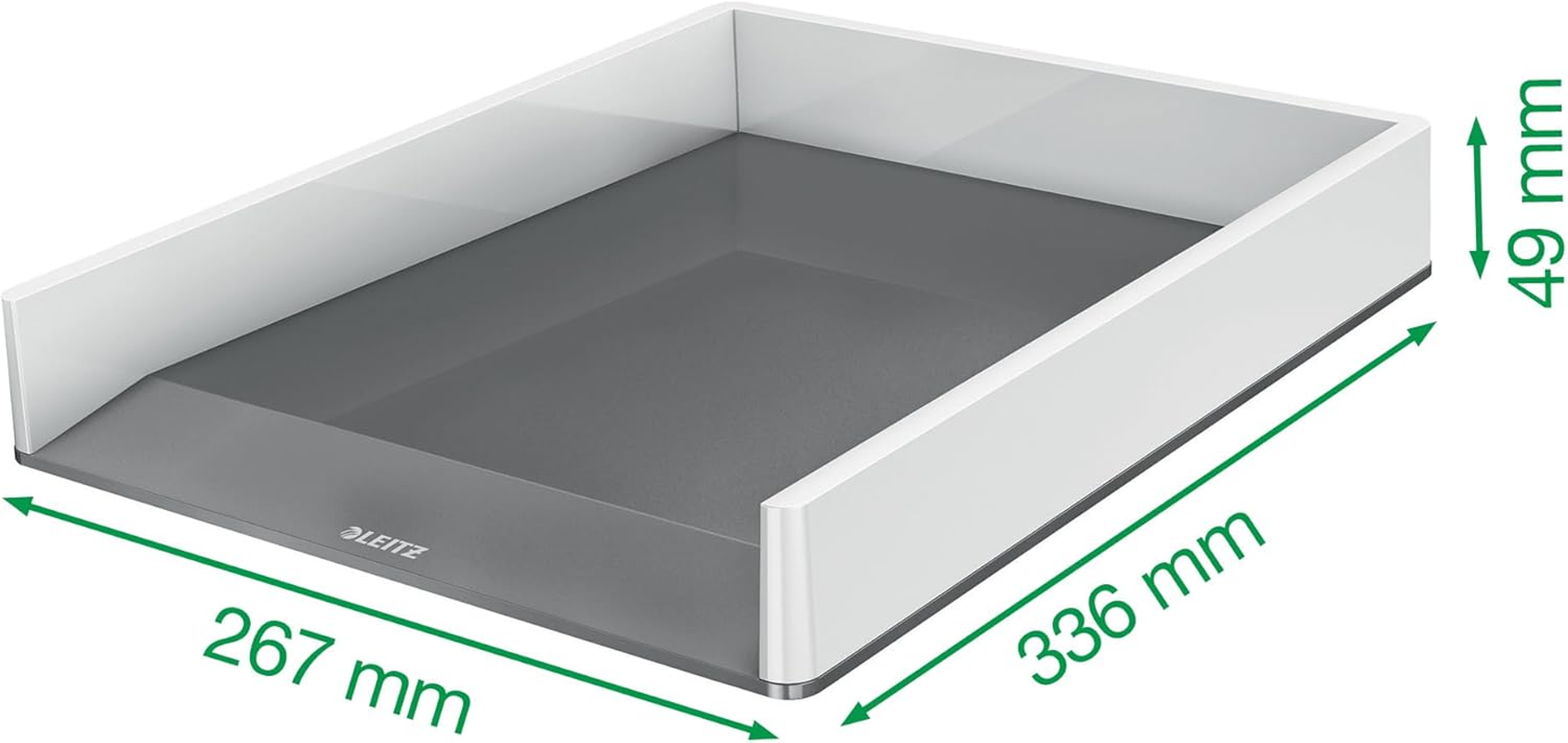 Leitz Wow A4 Letter Tray, Letter Tray in Premium Quality, Stackable Storage Compartment as Desk Organiser, Ideal for Office, Home Office & School, Red, 53611026