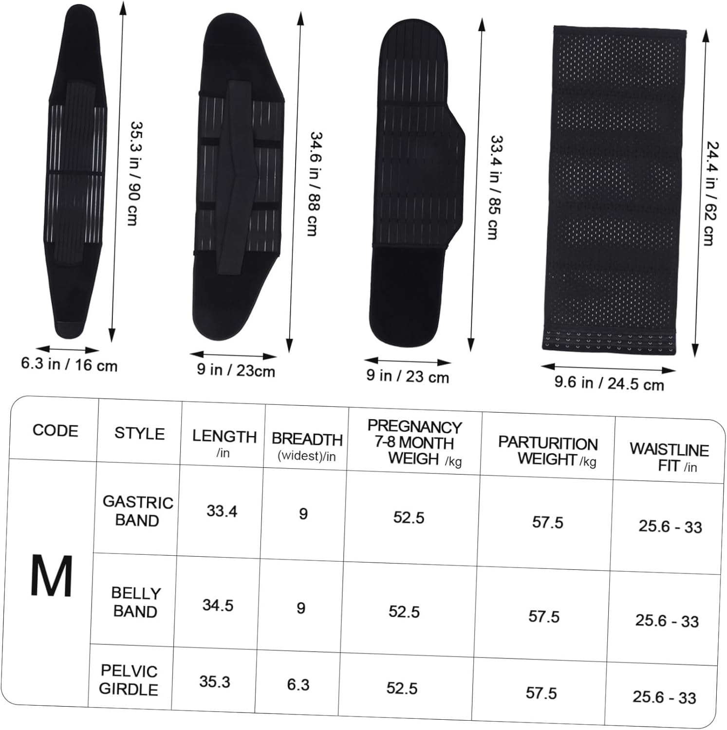 Mikinona Postpartum Belly Band Women Newborn Essentials Elements Women Postpartum Girdle Waist Support after Birth Belly Wraps Black