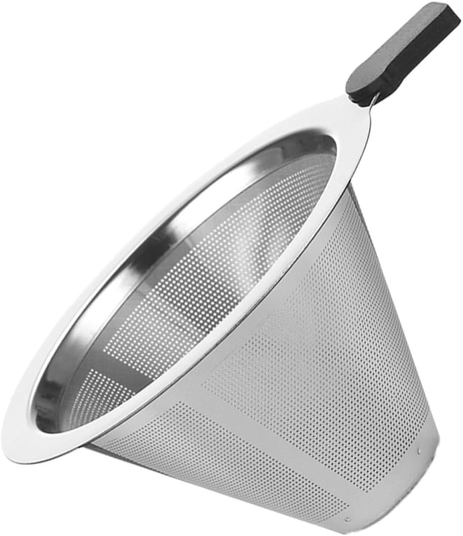 COOPHYA Stainless Steel Coffee Sifter Reusable Cone-Shaped Residue Filter for Drip Coffee Brewing Easy to Clean Multipurpose Filter and Espresso image number 3